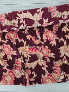 Burgundy & Pink Paisley Print {by the half yard}