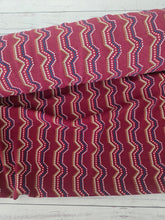 Maroon Dotted Zig Zag Stripes {by the half yard}