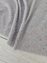 Exclusive Design- Gray Blue Petite Meadow Collection Floral Print Swiss Dot Knit {by the half yard}