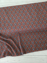 Exclusive Design- Rusty Red & Blue Medallion Print {by the half yard}