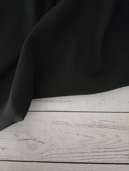 Solid Black Triple Georgette {by the half yard}