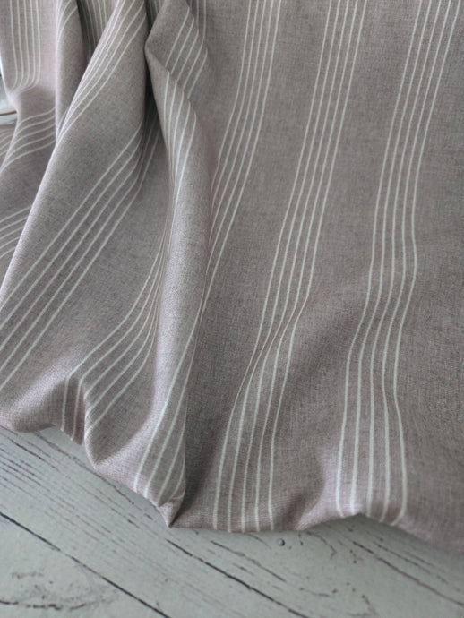 Exclusive Design- Tan & Cream Stripes Poly Slub {by the half yard}