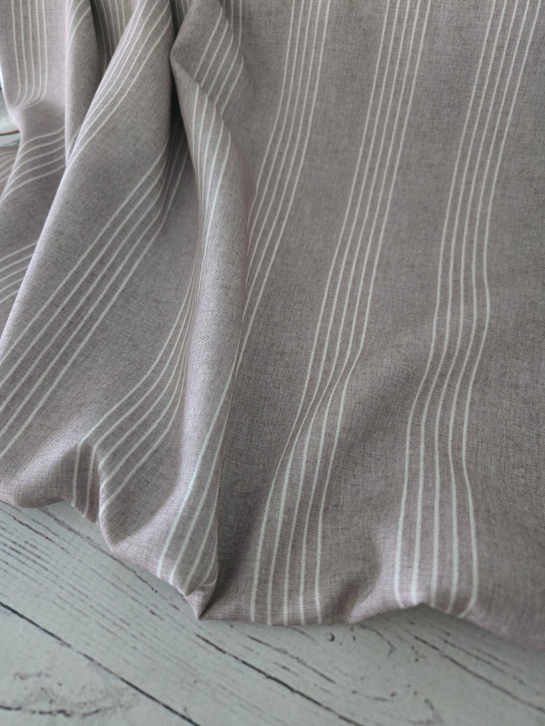 Exclusive Design- Tan & Cream Stripes Poly Slub {by the half yard}