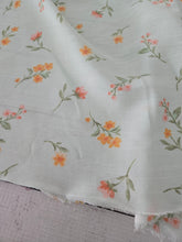 Light Green Floral Rayon Linen Blend {by the half yard}