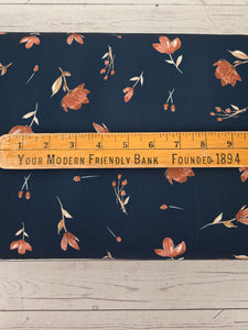 Navy & Rust Floral {by the half yard}