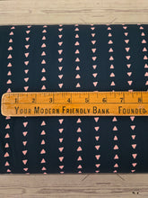 Dark Teal & Pink Triangle Stripe Print {by the half yard}