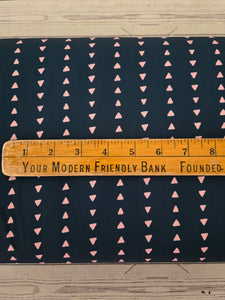 Dark Teal & Pink Triangle Stripe Print {by the half yard}