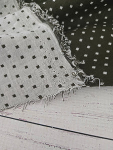 Olive Petite Squares Double Gauze Cotton {by the half yard}