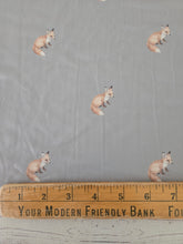 Exclusive Design- Steel Watercolor Fox Print Double Brushed Poly (DBP) Knit {by the half yard}