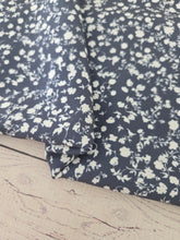 Slate Petite Floral Print Poly Slub {by the half yard}