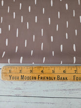 Moss Brown Dash Print Linen Look Poly {by the half yard}