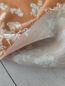 Rust Floral Rayon Nylon {by the half yard}