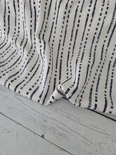Cream & Black Chunky Stripe Poly Slub {by the half yard}