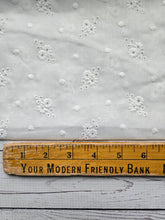 White Floral Embroidered Dots & Floral Cotton {by the half yard}