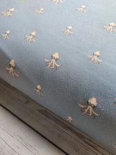 Exclusive Design- Dusty Blue Octopus Print Double Brushed Poly (DBP) Knit {by the half yard}