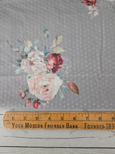 Exclusive Design- Taupe Large Floral Print Swiss Dot Knit {by the half yard}