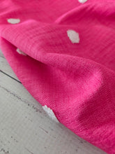 Bright Pink & White Fuzzy Dot Woven Look Polyester {by the half yard}