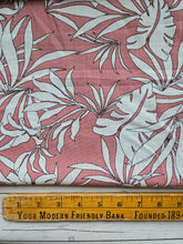 Rose Pink Palm Leaf Rayon Linen Blend {by the half yard}