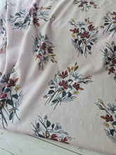 Exclusive Design-  Fall Floral Bouquet Opaque Swiss Dot 100% Polyester {by the half yard}