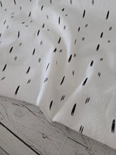 White & Black Dash Print Linen/Cotton Blend {by the half yard}