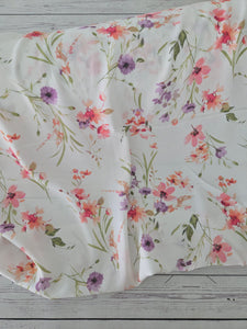 White Summer Floral Rayon Crepe {by the half yard}