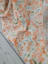Orange Floral Dull Satin Stretch Polyester {by the half yard}