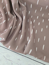 Moss Brown Dash Print Linen Look Poly {by the half yard}
