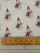 White Snowman Print Double Brushed Poly (DBP) Knit {by the half yard}