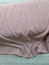 Exclusive Design- Rose & Ivory Pinstripes Polyester Slub {by the half yard}