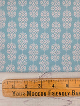 Exclusive Design- Muted Aqua & Cream IKAT Print {by the half yard}