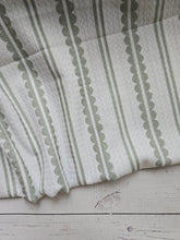 Exclusive Design- Sage Scallop Stripes Textured Knit {by the half yard}