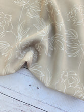 Sunlit Moss Line Drawn Floral {by the half yard}