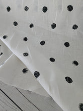 White & Black Dots Linen {by the half yard}