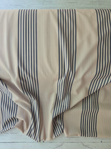 Exclusive Design- Tan & Charcoal Stripes {by the half yard}