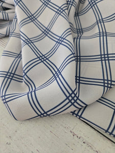 Exclusive Design- Light Taupe & Navy Plaid {by the half yard}