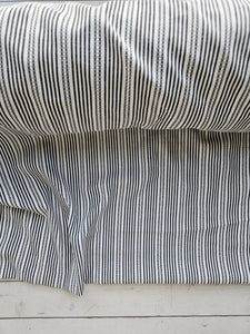 *REMNANT* 1 Yd- Black & White Striped Cotton Shirting