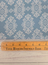 Dusty Seafoam Elegant Print Pinstripe Poly {by the half yard}