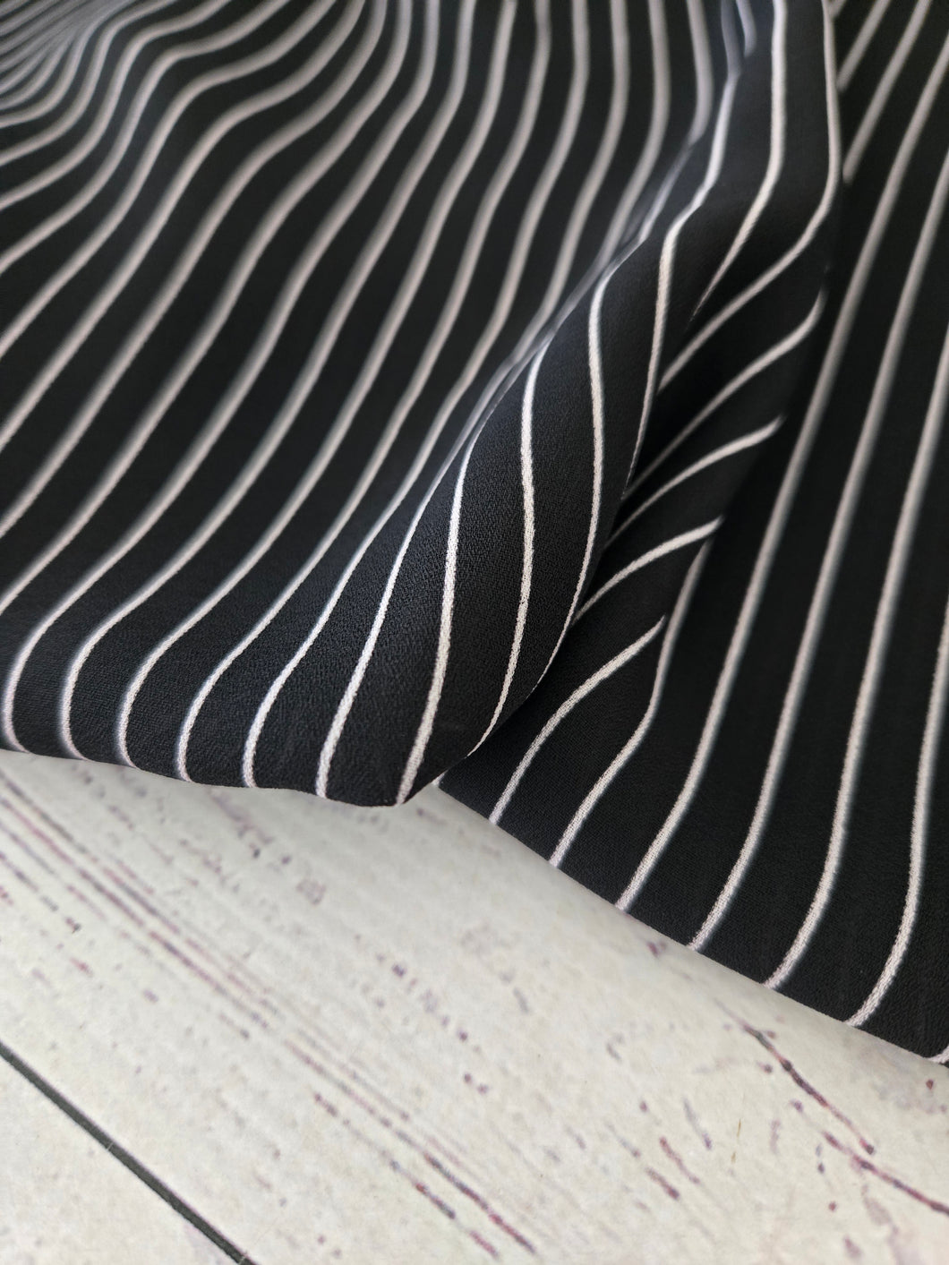 Black & White Pinstripes {by the half yard}