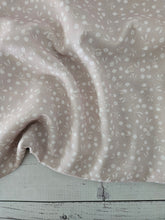 Exclusive Design- Tan & White Petite Floral Opaque Swiss Dot 100% Polyester {by the half yard}