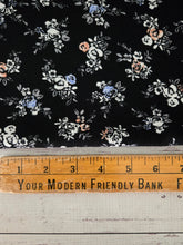 Petite Black Floral Woven Poly {by the half yard}