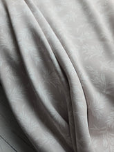*REMNANT* 1.75 Yds- Tan & White Foliage Print Poly Slub