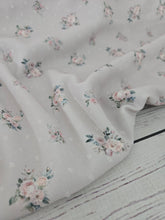 Exclusive Design- Pale Taupe Petite Floral Opaque Petite Swiss Dot 100% Polyester {by the half yard}