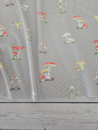 Exclusive Design- Colorful Mushroom Print Swiss Dot Knit {by the half yard}