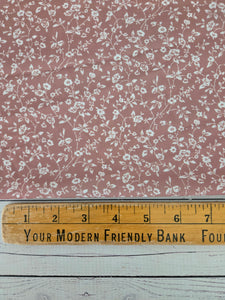 *REMNANT* 1.75 Yds- Exclusive Design- Mocha Rose Petite Floral Print