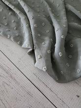 Sage Waffle Swiss Dot Chiffon {by the half yard}