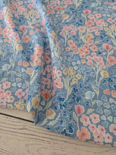 Light Blue Meadow Floral Opaque Swiss Dot 100% Polyester {by the half yard}