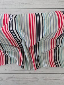 Red & Blues Stripes Cotton Blend {by the half yard}