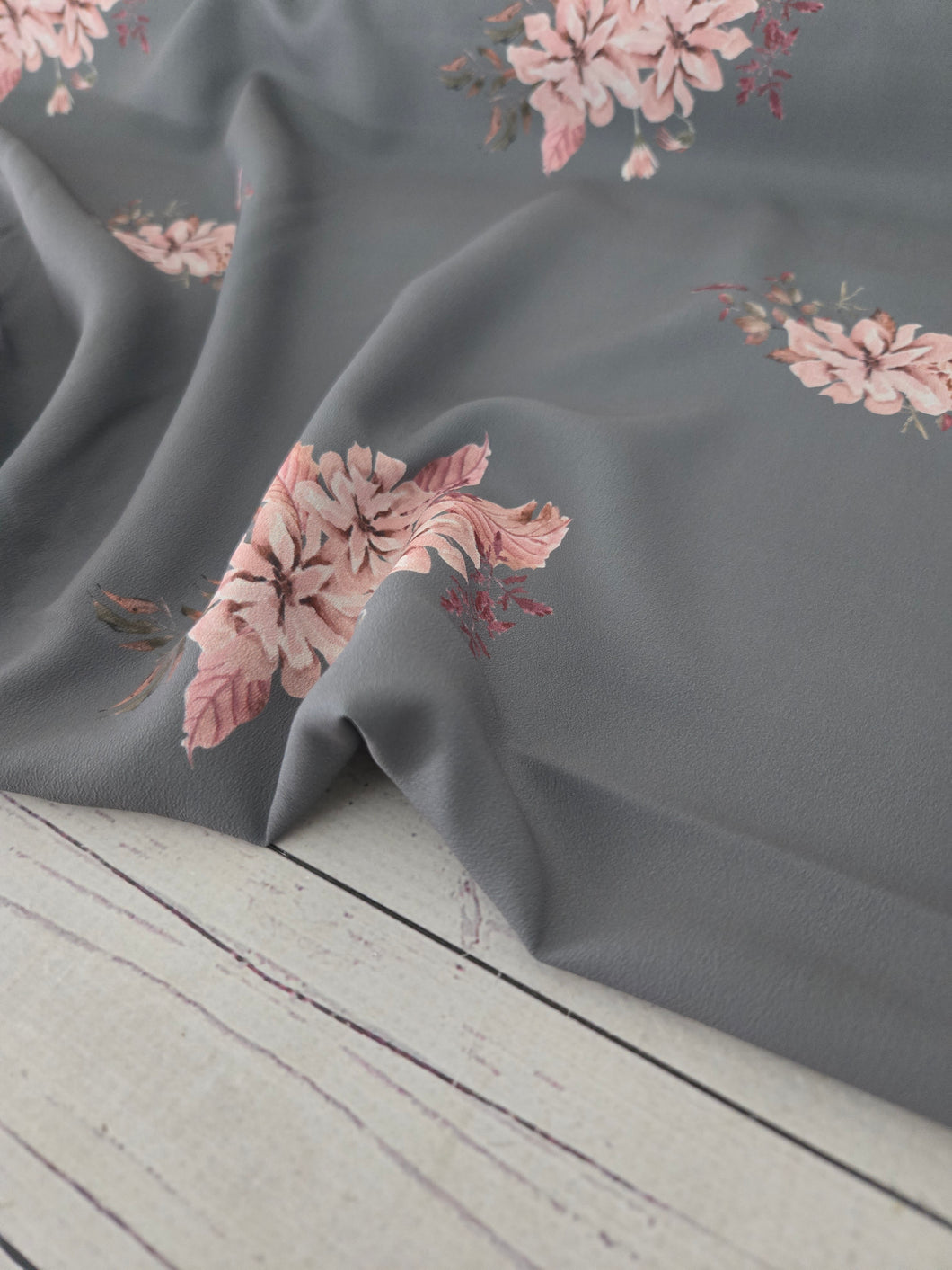 Exclusive Design- Basil & Dusty Pink Floral Print {by the half yard}