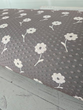 Olive Brown Symmetrical Floral Swiss Dot Knit {by the half yard}