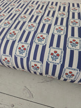 Bright Navy Stripes & Floral Print {by the half yard}